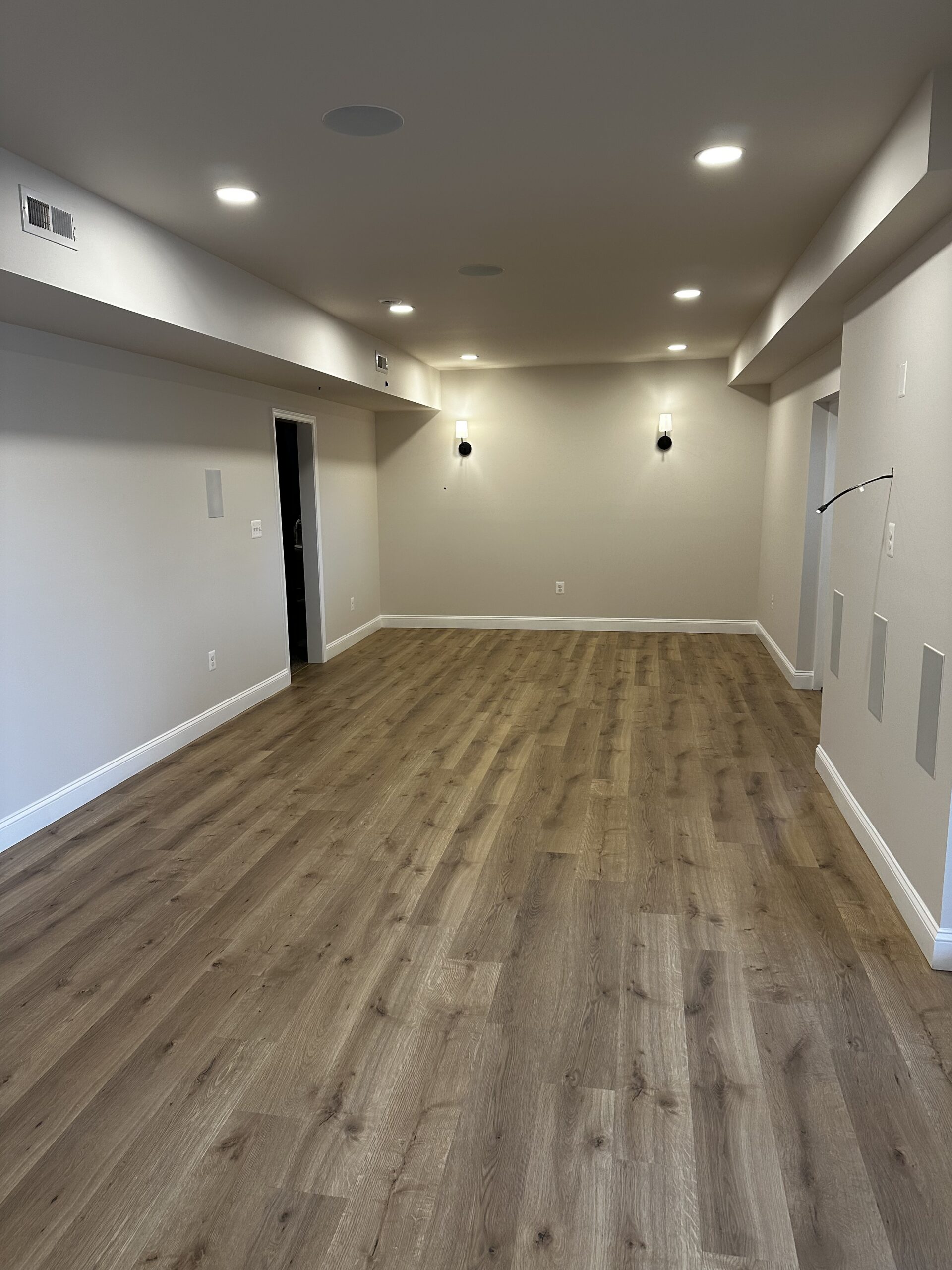 Finished basement project completed by Sparkk Construction in Northern Virginia