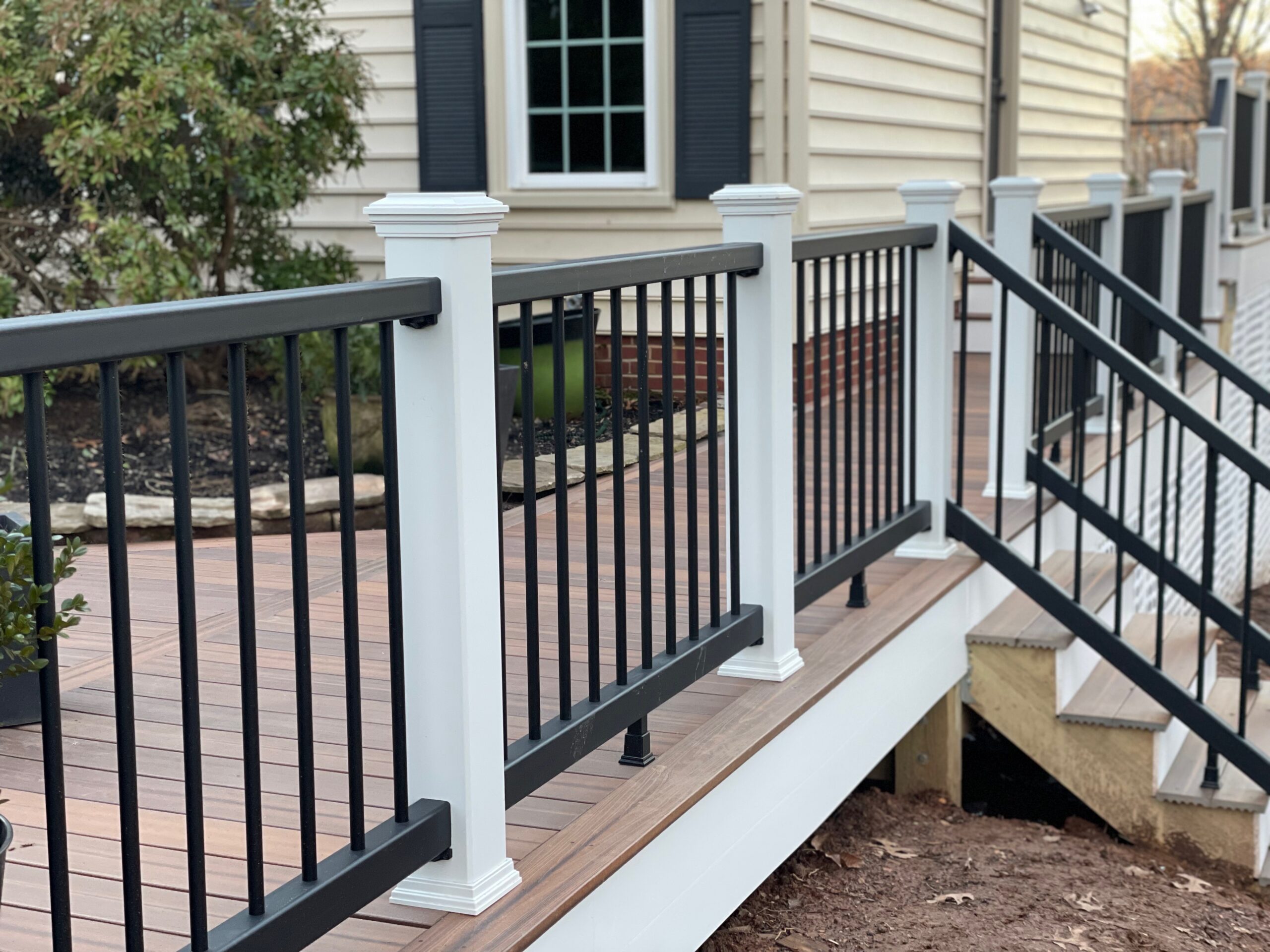 Modern composite deck design installed in Northern Virginia